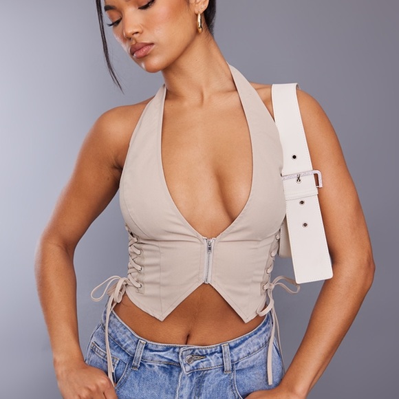 PrettyLittleThing Tops - Cargo Halter Top